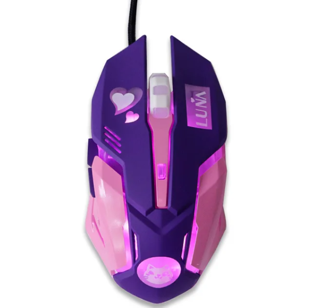 Mouse Gamer  Con Cable USB Profesional Color Rosa 2400 DPI 